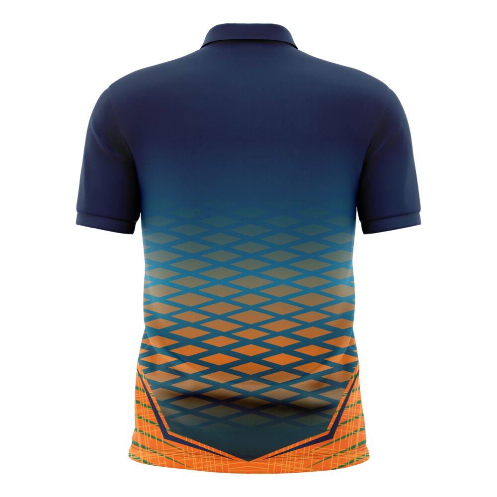 SportFlex Blue & Orange Cricket Polo - Image 2