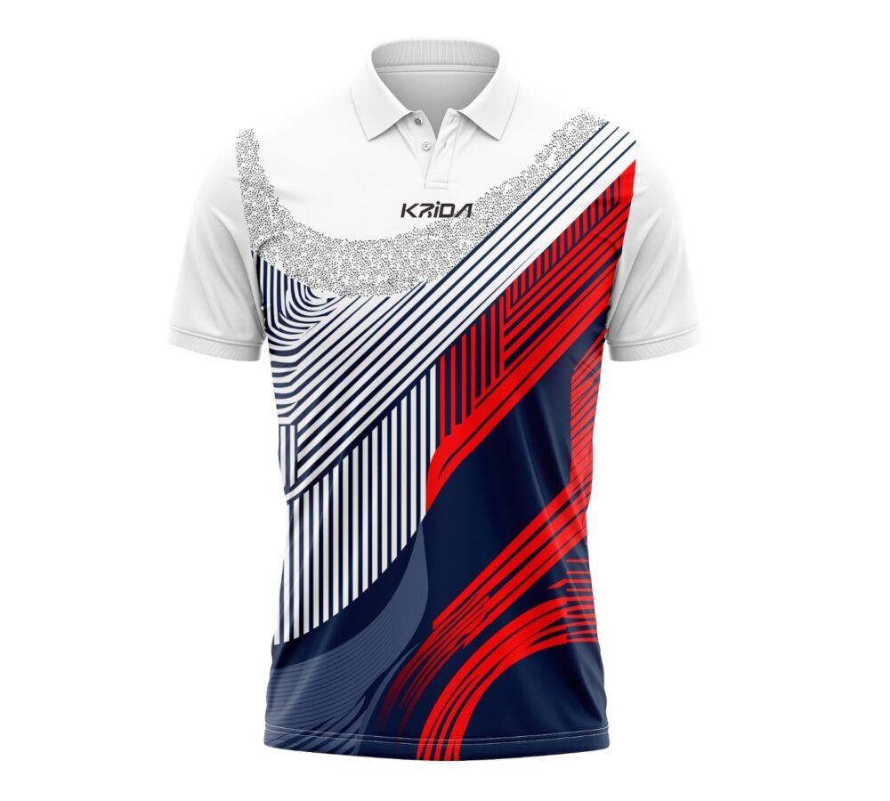 SportFlex Blue & Red Cricket Polo