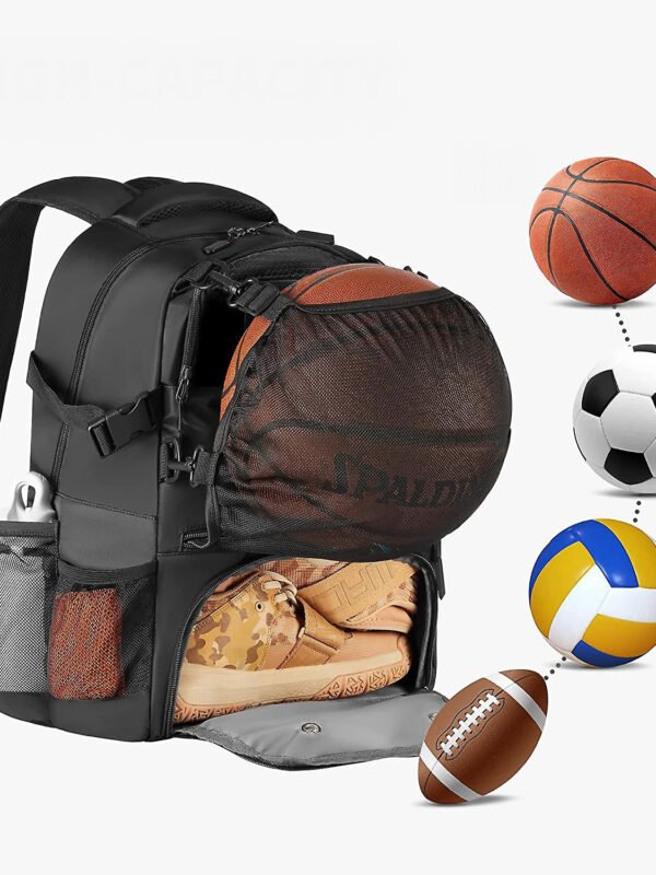 Black Football Backpack SideView